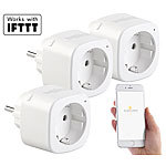 Luminea Home Control 3er-Set WLAN-Steckdosen, Amazon Alexa & Google Assistant komp., 16 A Luminea Home Control WLAN-Steckdosen