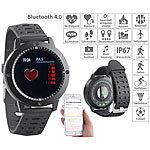 newgen medicals Fitness-Uhr, Touch-Farbdisplay, Blutdruck- & Herzfrequenzanzeige, IP67 newgen medicals Fitness-Armbänder mit Herzfrequenz-Messung und Nachrichtenanzeige