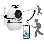 7links WLAN-IP-Überwachungskamera mit Objekt-Tracking und App, Full HD, 360° 7links