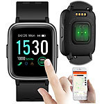 newgen medicals Fitness-Uhr, Touch-Screen & Herzfrequenz-Anzeige, Bluetooth, 5 atm newgen medicals Fitness-Armbänder mit Herzfrequenz-Messung und GPS-Streckenaufzeichnung