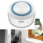 Luminea Home Control WLAN-Temperatur- & Luftfeuchtigkeits-Sensor, 7-Tage-Datenspeicher, App Luminea Home Control WLAN-Temperatur- & Luftfeuchtigkeits-Sensoren mit App-Auswertungen
