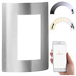 Luminea Home Control LED-Außenleuchte für Amazon Alexa & Google Assistant, 600 lm, silbern Luminea Home Control WLAN-LED-Wandleuchten
