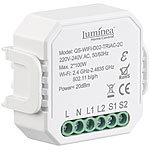 Luminea Home Control 4er-Set WLAN-Unterputz-2-Kanal-Lichtschalter & -Dimmer, App Luminea Home Control WLAN-2-Kanal-Lichtschalter mit Dimmerfunktion, für Unterputz