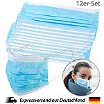 newgen medicals 12er-Set Medizinische Mund- & Nasen-Masken, 3-lagig, unsterilisiert newgen medicals Mundschutz