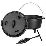 Rosenstein & Söhne Dutch Oven aus Gusseisen mit Standfüßen, 2in1-Deckel & -Pfanne, 3 l Rosenstein & Söhne Dutch Ovens