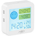 infactory 4er-Set TVOC- & CO2-Messgeräte mit Uhr, Temperatur, Luftfeuchtigkeit infactory