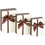 Your Design 3er-Set edle Geschenk-Boxen mit brauner Schleife, 3 Größen Your Design Geschenkbox