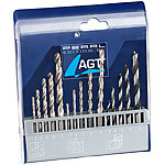 AGT Bohrer-Set 15-tlg. mit HSS-Metallbohrer, Holz- & Steinbohrer AGT