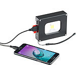 KryoLights Alu-LED-Fluter und 4.000-mAh-Powerbank, 10-Watt-COB-LED, 370 lm, IP44 KryoLights LED-Fluter mit Powerbanks