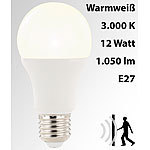 Luminea LED-Lampe mit Radar-Bewegungssensor, 12 W, E27, warmweiß, 3000 K Luminea LED-Lampen mit Radar-Bewegungssensoren