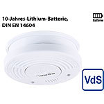 PEARL Fotoelektrischer Rauchwarnmelder, 10-J.-Batterie, VDS, DIN EN 14604 PEARL Rauchmelder