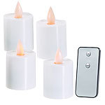 Lunartec LED-Akku-Teelichter mit beweglicher Flamme, Ladestation, Fernbedienung Lunartec Akku-LED-Teelicht-Sets mit Ladestation