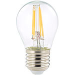 Luminea LED-Filament-Lampe, G45, E27, 470 lm, 4 W, 360°, warmweiß, 2.700 K Luminea LED-Filament-Tropfen E27 (warmweiß)