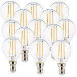 Luminea LED-Filament-Tropfen, G45, E14, 470 lm, 4 W, 360°, 2.700 K, 10er-Set Luminea LED-Filament-Tropfen E14 (warmweiß)