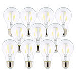 Luminea LED-Filament-Birne, A60, E27, 470 lm, 4 W, 360°, 6.500 K, 10er-Set Luminea LED-Filament-Tropfen E27 (tageslichtweiß)