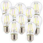 Luminea LED-Filament-Tropfen, G45, E27, 470 lm, 4 W, 360°, 6.500 K, 10er-Set Luminea LED-Filament-Tropfen E27 (tageslichtweiß)