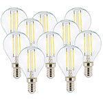 Luminea LED-Filament-Tropfen, G45, E14, 470 lm, 4 W, 360°, 6.500 K, 10er-Set Luminea LED-Filament-Tropfen E14 (tageslichtweiß)