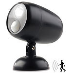 Lunartec LED-Wand- & Stand-Leuchte mit Bewegungserkennung, 0,5 Watt, 35 Lumen Lunartec Batteriebetriebene LED-Wand-und-Steh-Leuchten mit Bewegungsmeldern & Licht-Sensoren