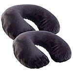 newgen medicals Aufblasbares Nackenhörnchen mit Soft-Fleece-Bezug, 2er-Set newgen medicals Aufblasbare Nackenkissen mit Bezug