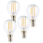 LED-Filament-Tropfen G45, E14, 470 lm, 4 W, 360°, warmweiß, 4er-Set LED-Filament-Tropfen E14 (warmweiß)