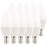 Luminea 10er-Set LED-Kerzen E14 B35, 6 Watt, 480 Lumen, tageslichtweiß 6500 K Luminea LED-Kerzen E14 (tageslichtweiß)
