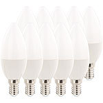 Luminea LED-Kerzen E14, A+, 6 Watt, 480 Lumen, warmweiß, 270°, B35, 10er-Set Luminea LED-Kerzen E14 (warmweiß)