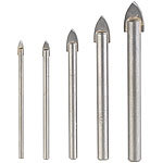 AGT Professional 5-teiliges Bohrer-Set für Glas & Fliesen, 4/5/6/8/10 mm, sandgestrahlt AGT Professional