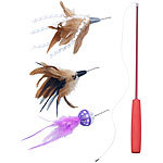 infactory Interaktive Katzen-Spielangel mit Teleskop-Stange & 3 Feder-Anhängern infactory Katzenspielzeuge