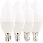 Luminea LED-Kerze E14, A+, 6 Watt, 480 Lumen, warmweiß, 270°, B35, 4er-Set Luminea LED-Kerzen E14 (warmweiß)