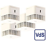VisorTech Mini-Rauchwarnmelder mit 10-Jahres-Batterie, VdS-zertifiziert, 4er-Set VisorTech Mini-Rauchmelder