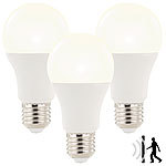 Luminea 3x LED-Lampe mit Radar-Bewegungssensor, 12 W, E27, WW, 3.000 K Luminea LED-Lampen mit Radar-Bewegungssensoren