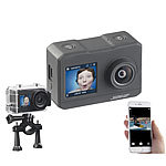 Somikon UHD-Action-Cam mit 2 Displays, WLAN und Sony-Bildsensor, IPX8 Somikon UHD-Action-Cams