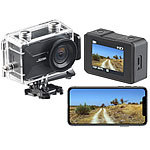 Somikon 4K-Action-Cam mit GPS und WLAN, Unterwasser-Gehäuse mit IPX8 Somikon UHD-Action-Cams mit GPS und WLAN, wasserdicht