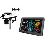 infactory WLAN-Wetterstation-Set mit XL-Farb-Display, Versandrückläufer infactory Funk-Wetterstationem mit Regen- und Windmesser sowie App