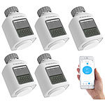 PEARL 5er-Set Programmierbares Heizkörper-Thermostat mit Bluetooth & App PEARL Programmierbare Heizkörperthermostate mit Bluetooth