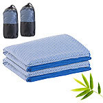 PEARL 2er-Set schnelltrocknendes, leichtes Bambus-Handtuch, 200 x 80 cm PEARL Bambusfaser-Handtuch