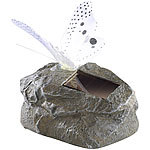 Lunartec Solar-LED-Schmetterling auf Kunststein, grau Lunartec Solar-LED-Schmetterlinge
