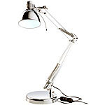 Lunartec Tischlampe im Retro-Design, 3 Watt-LED, silber Lunartec Retro-Schreibtischlampen