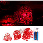 Lunartec Herz-Lichterkette, rot, batteriebetrieben Lunartec LED-Lichterketten für innen (Valentinstage)