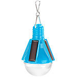 Lunartec Solar-LED-Partylicht im Birnendesign, mit Akkubetrieb, blaues Gehäuse Lunartec LED-Solar-Birnen