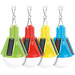 Lunartec Solar-LED-Partylicht, Birnendesign, Akku, 0,3W, 12lm, 4er Set Lunartec LED-Solar-Birnen