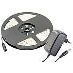 Lunartec LED-Streifen LE-500WN, 5 m, weiß, Innenbereich & Netzteil Lunartec LED-Lichtbänder