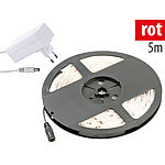 Lunartec LED-Streifen LE-500RN, 5 m, rot, Innenbereich & Netzteil Lunartec LED-Lichtbänder
