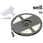 Lunartec LED-Streifen LE-500WN, 5 m, weiß, Innenbereich & Netzteil Lunartec LED-Lichtbänder