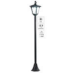 Royal Gardineer Solar-LED-Gartenlaterne, PIR-Sensor, Dämmerungssensor, 100 lm, 160 cm Royal Gardineer Solar-Wegeleuchten im Straßenlaternen-Design mit Dämmerungs- und PIR-Sensor