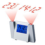 PEARL Funk-Wecker mit Zeit- & Temperatur-Projektion, Datum & Wochentag, LCD PEARL Funk-Projektionswecker mit Thermometer