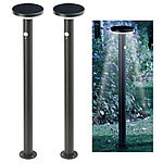 Lunartec 2er-Set Premium-LED-Solar-Wegeleuchte, PIR-Sensor, Nachtlicht, 600 lm Lunartec