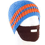 PEARL urban Lustige Mütze mit Bart, blau-orange PEARL urban Bartmützen