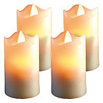 Britesta 4er Set LED-Echtwachskerze mit beweglicher Flamme,45 x 75 mm Britesta