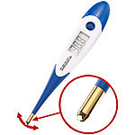 PEARL Digitales Fieberthermometer, flexible & vergoldete Messspitze, 30 Sek. PEARL Fieberthermometer